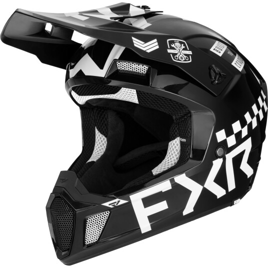 FXR Crosshjelm Clutch Gladiator Svart-Hvit FXR Crosshjelm Clutch Gladiator Svart-Hvit