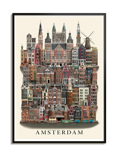 Martin Schwartz Amsterdam Standard Poster - Multi/patterned - 50X 70CM