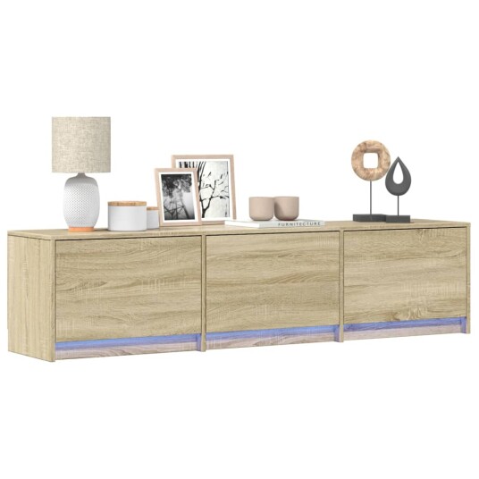 TV-benk med LED sonoma eik 165x34x40 cm konstruert tre 852252