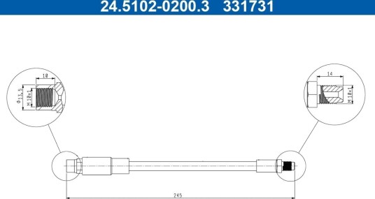 Bremseslange ATE 24.5102-0200.3