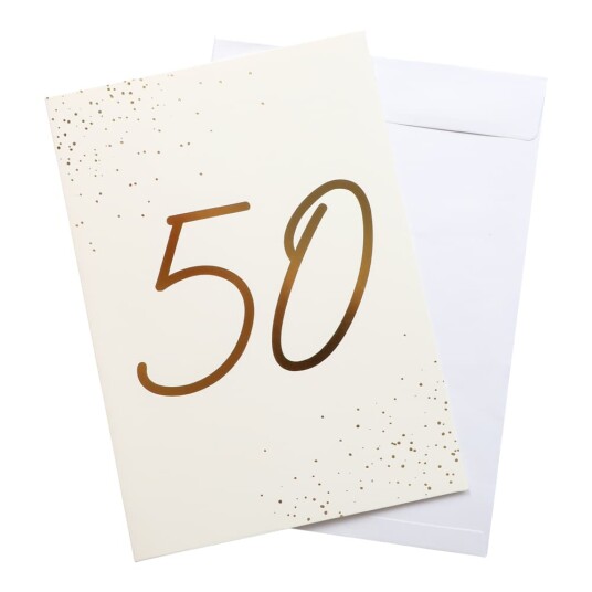 50 År Kjempestort Gratulasjonskort med Konvolutt i A4 Format