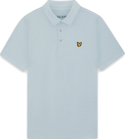 Lyle & Scott Golf Microstripe Polo Golf pologenser herre Blue Lagoon White Large