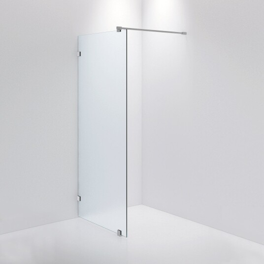 INR Iconic Nordic Rooms Dusjvegg ARC 20 Måltilpasset Brushed Stainless / Frostet Glass
