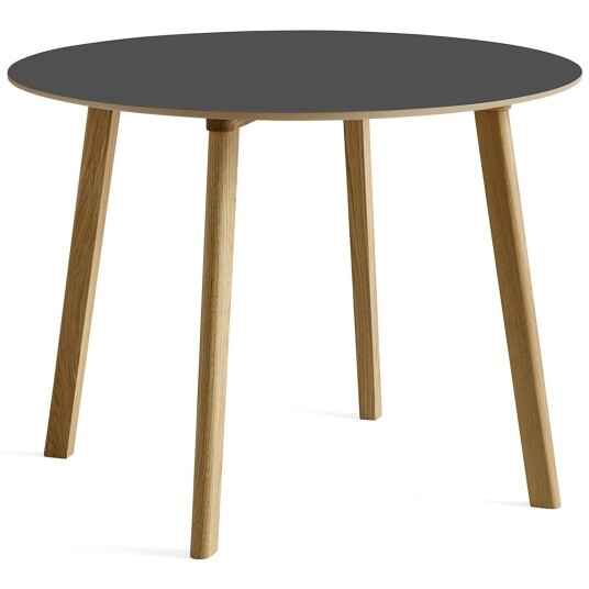 Hay CPH Deux 220 2.0 Bord Ø100 cm Stone Grey / Vannbasert Lakkert Eik