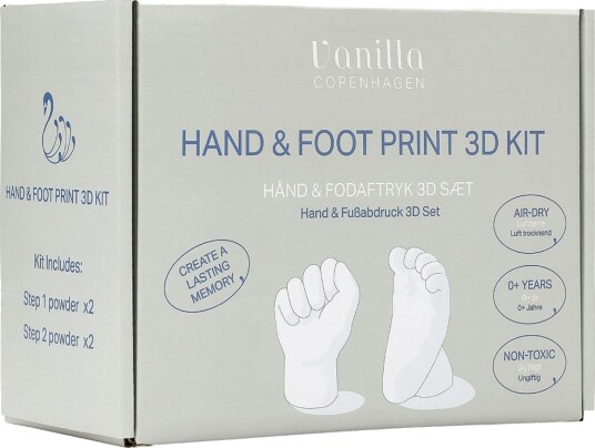 Vanilla COPENHAGEN Hånd- og Fotavtrykkboks 3D Sett