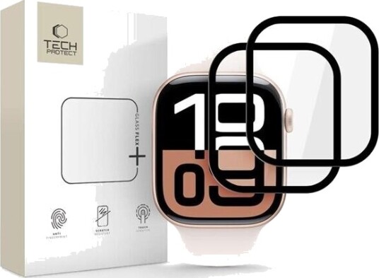Tech-Protect Glass Flex+ 2-pakning Hybrid Skjermbeskytter for Apple Watch 10 42mm - Svart