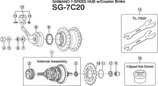 Shimano Nexus 7 stoppmutter SG-7C20
