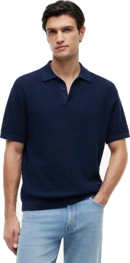 Tommy Hilfiger Gmd Structure Ss Polo   Navy   L