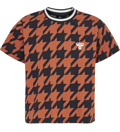 Hummel T skjorte HMLChick Navy/Oransje m. Rute 16 år 176 T skjorte Blå