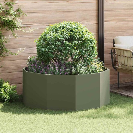 vidaXL Plantekassed Olivengrønn 120 x 120 x 50 cm Stål vidaXL Plantekassed Olivengrønn 120 x 120 x 50 cm Stål