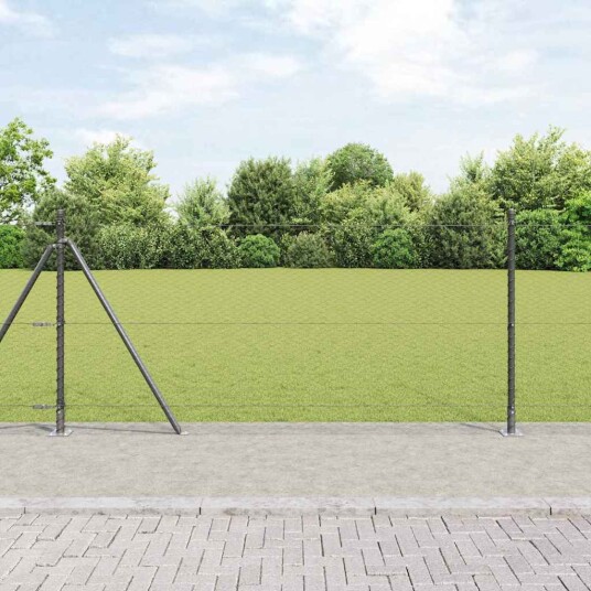 Gjerde med innlegg. Grå 1 x 100 m PVC belagt stål