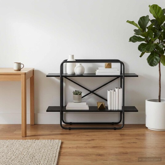 vidaXL Bokhylle 2 nivåer 100 x 35 x 70 cm PB Svart eik