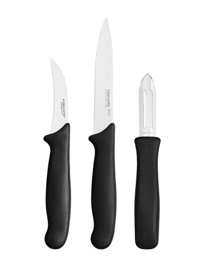Fiskars Essential Peeling Set 3Pcs Black ONE SIZE