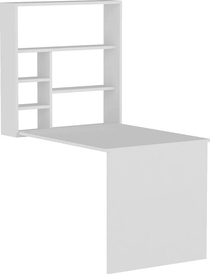 Mcmillan Veggskrivebord 90 cm med Oppbevaringshyller - Hvit