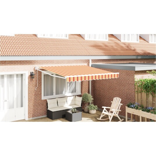 Automatisk Uttrekkbar Markise Gul og Oransje 350x250 cm Automatisk Uttrekkbar Markise Gul og Oransje 350x250 cm