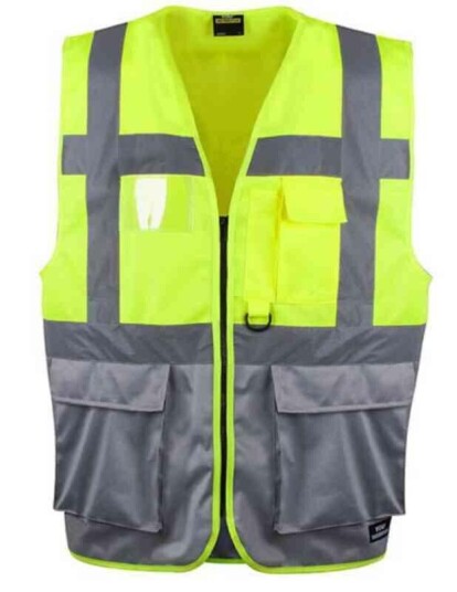 YOU Arvika Refleksvest, Hivis kl.1 Mann, Str. 4XL, Gul/Grå