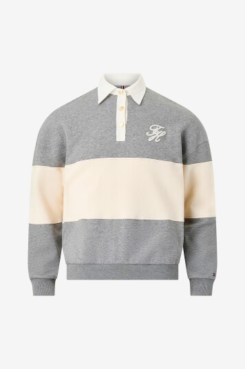 Tommy Hilfiger Collegegenser Gold Btn Rugby Fleece Grå
