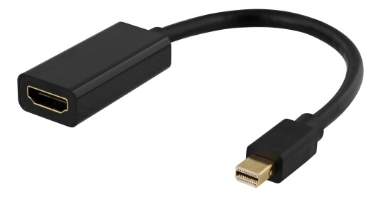 Deltaco HDMI - miniDisplayPort adapter, 4K UHD 60Hz, 0.2m, black