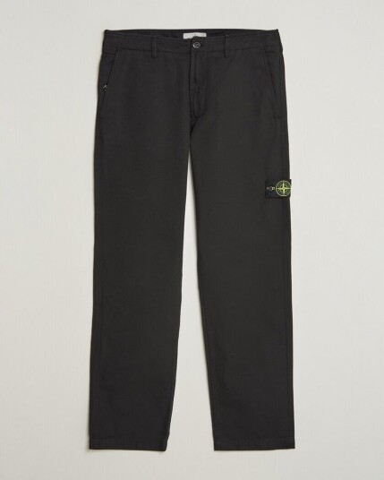 Stone Island Dense Cotton Twill Pants Black