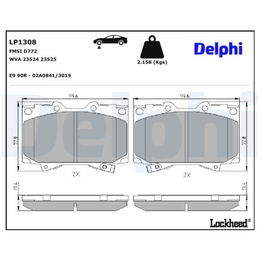 Bremseklosser DELPHI LP1308
