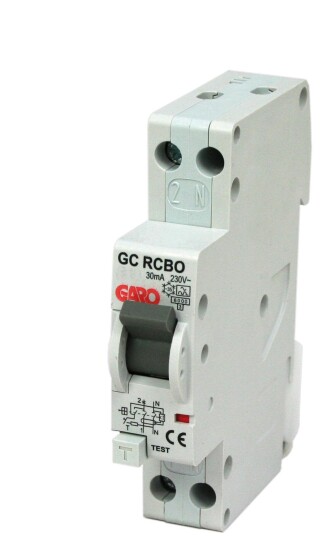 Garo RCBO GC B16A 1+N Jordfeilautomat 2 polet 1 modul 16 A Stikkontakter & kabler