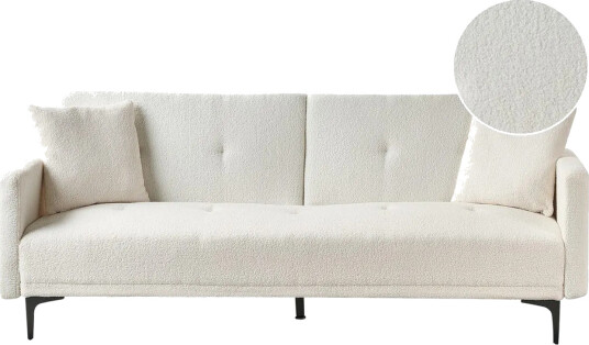 Bäddsoffa Beliani Lucan Beige svart White\|\|Black