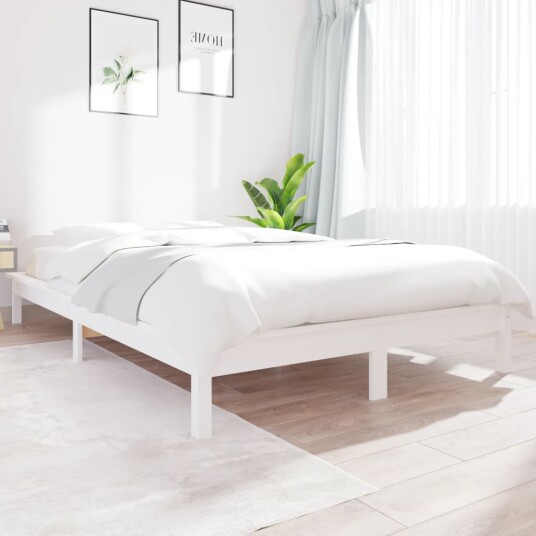 vidaXL Sengeramme hvit 140x190 cm heltre furu vidaXL Sengeramme hvit 140x190 cm heltre furu