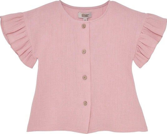 Huttelihut Blouse Ss Muslin Pink 122