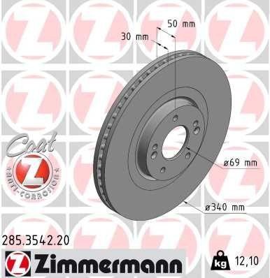 Bremseskive ZIMMERMANN 285.3542.20