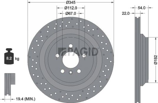 PAGID 55837NC Bremseskive PAGID 55837NC Bremseskive