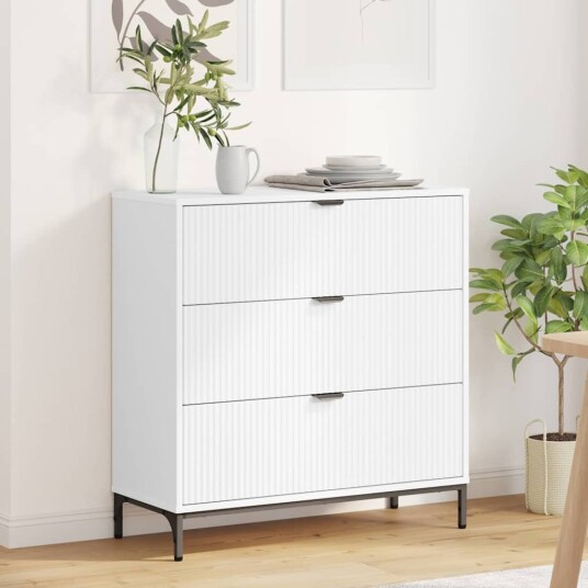 Serviesskap med skuff Hvit 79.5 x 33 x 82 cm Konstruert tre