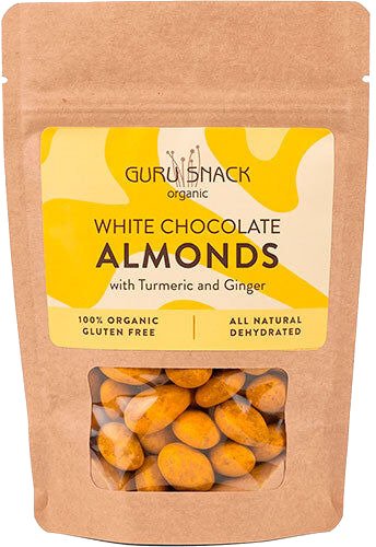 Guru Snack Mandler med hvit sjokolade gurkemeie & ingefær Økologisk 100 g