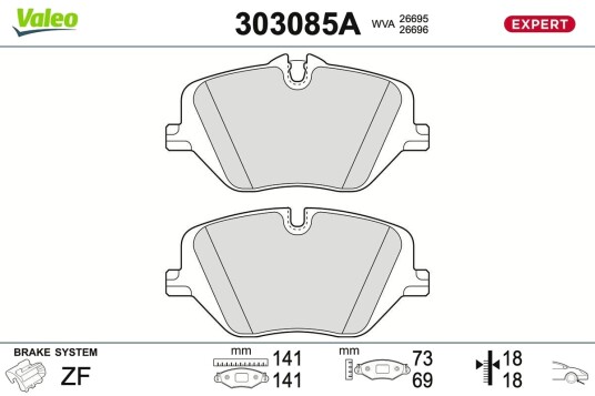 VALEO 303085A Bremseklosser