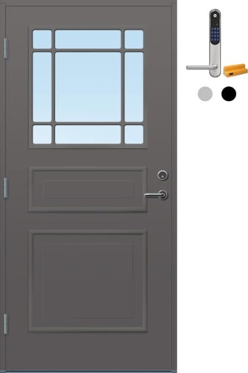 Ytterdør Bygg1 Arendal Klarglass med Yale Doorman Classic Home Ytterdør Bygg1 Arendal Klarglass med Yale Doorman Classic Home
