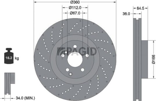 PAGID 55603NHC Bremseskive