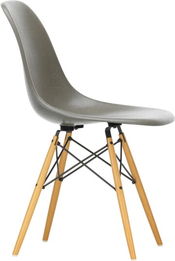 Vitra - Eames Fiberglass Chair Dsw 06 Raw Umber Golden Maple Spisestoler Charles & Ray Grå Metall/tre/syntetisk