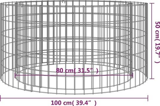 vidaXL Gabion bålstativ Ø 100 cm galvanisert jern vidaXL Gabion bålstativ Ø 100 cm galvanisert jern