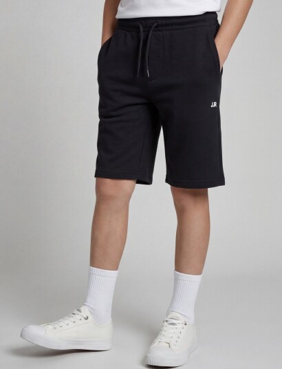 JJ REBEL Jrebgorm Reg Rebel Logo Sw Shorts Sn Jnr   Black   128