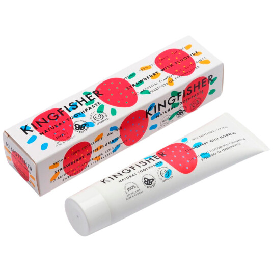 Naturlig Barnetannkrem med Fluor KINGFISHER Strawberry 100 ml Naturlig Barnetannkrem med Fluor KINGFISHER Strawberry 100 ml