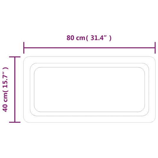 vidaXL Baderomsspeil med LED 80x40 cm vidaXL Baderomsspeil med LED 80x40 cm