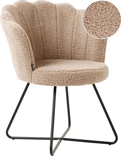 Lenestol Lovelock - Beige, svart/Bouclé