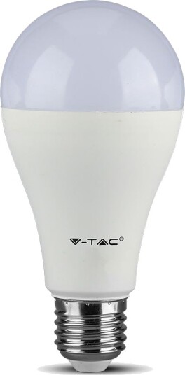 V Tac E27 17W dimbar LED pære A65 Samsung LED chip 1521lm 6400K hvit plast Kulør : Kald