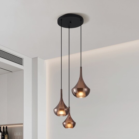 Pendellampe Stars of Light Almoster dimmbar Kobber Stue Glass Moderne Kobber