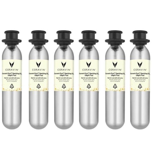 Coravin  Pure CO2kapsler 6 stk 20g/27 ml sølv