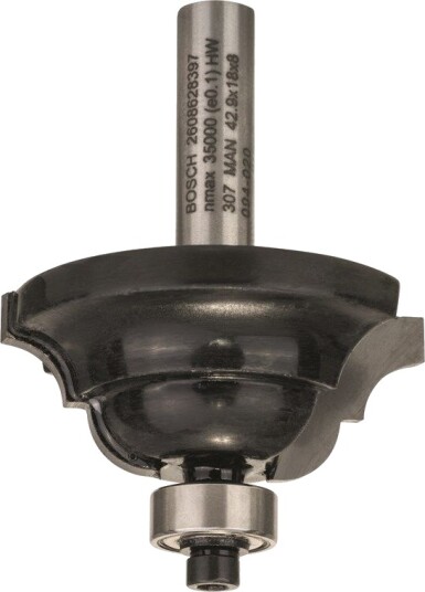 Bosch Kantfresejern D, 8 mm, R1 6,3 mm, B 15 mm, L 18 mm, G 60 mm 8 mm, R1 6,3 mm, B 15 mm, L 18 mm, G 60 mm