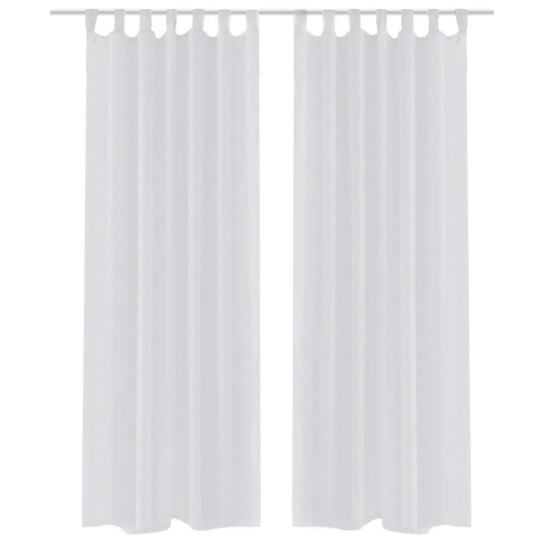 vidaXL Gjennomsiktige Gardiner Hvit 140 x 175 cm 2 skt