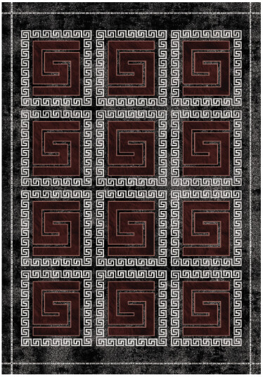 Wilton teppe Milos svart/rød Størrelse: 160 x 230 cm