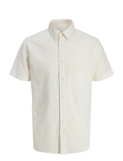 Jack & Jones Jjebreeze Linen Blend Shirt S/S Sn Jnr Cream 164