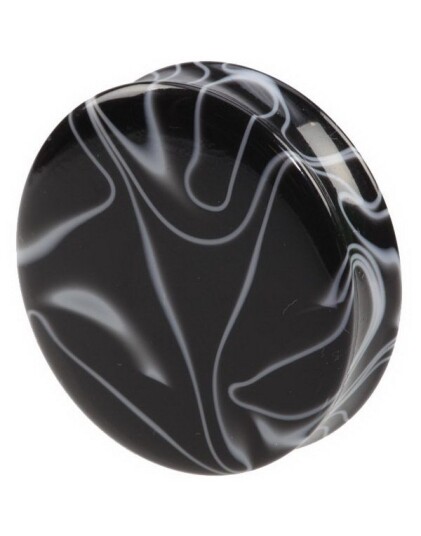 Utgått Marble Design Black Piercing Plugg Strl 3 mm