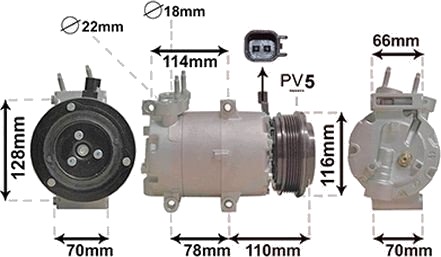 AC kompressor VAN WEZEL 1801K711